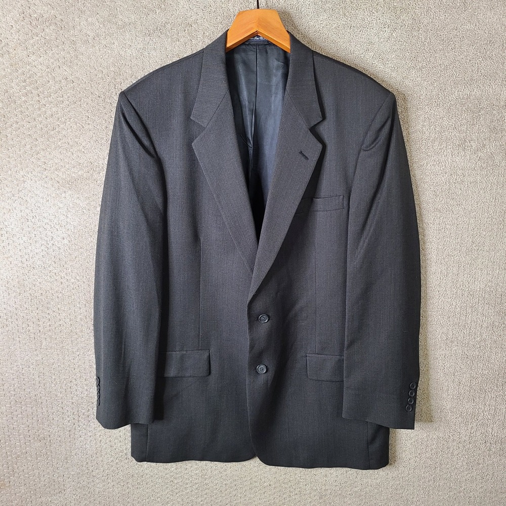 Mark Alexander Jacket Mens 46L‎ Gray Striped 2 Button Blazer Suit Coat USA Made